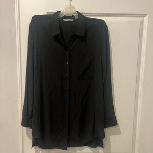 Athleta 100^ silk black blouse size medium